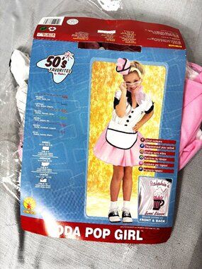 5o’s Ralphie’s Soda Pop Girl Costume by Rubie’s NWT NOS Child Sz 12-14